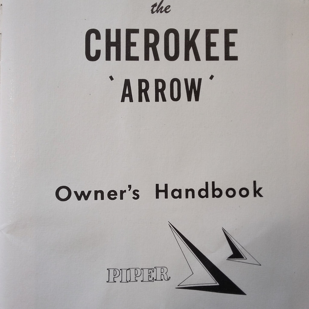 Piper Cherokee Arrow PA-28R-180 Owner's Handbook Manual.