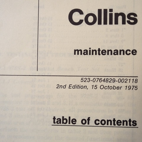 Collins 972S-2 Autopilot Bench Test Set Maintenance & Parts Manual.