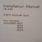 Bendix 4000885 Series 2181E Attitude Gyro Install Manual.