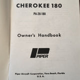 Piper Cherokee 180, PA-28-180 Owners Handbook Manual.