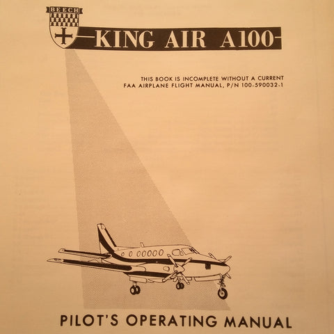 Beechcraft King Air A100 Pilot's Operating Manual.