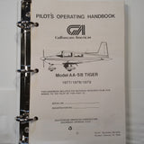 1977, 1978, 1979 Gulfstream American AA-5B Tiger Pilot's Operation Handbook.
