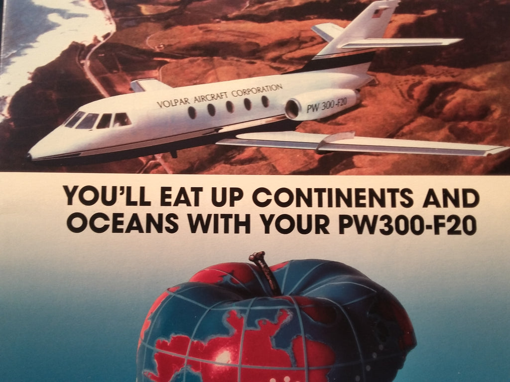 Volpar Inc., "You'll Eat up Continents" Original Sales Brochure, Quad-Fold  8.5 x 11.25".