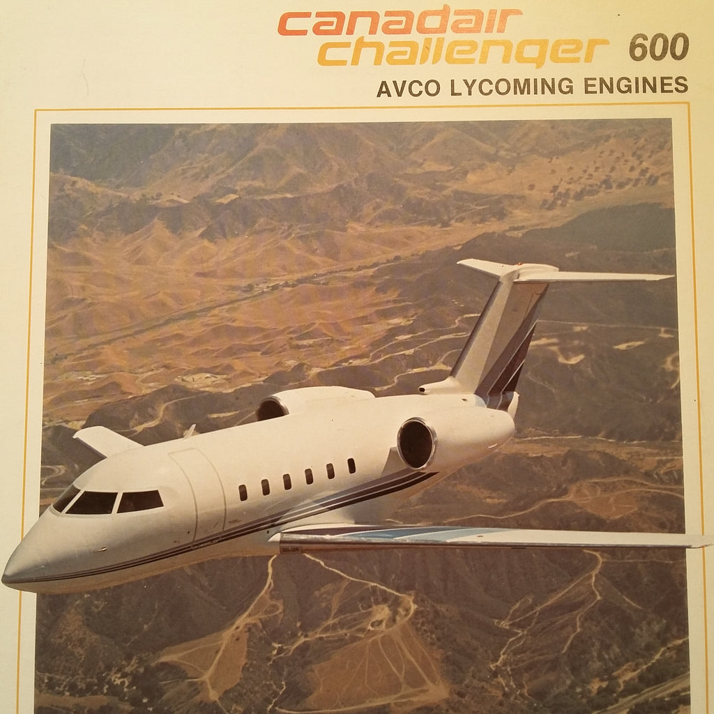 Canadair Challenger 600 AVCO Lycoming Engines Original Sales Brochure , 4 page, 8.5 x 11".