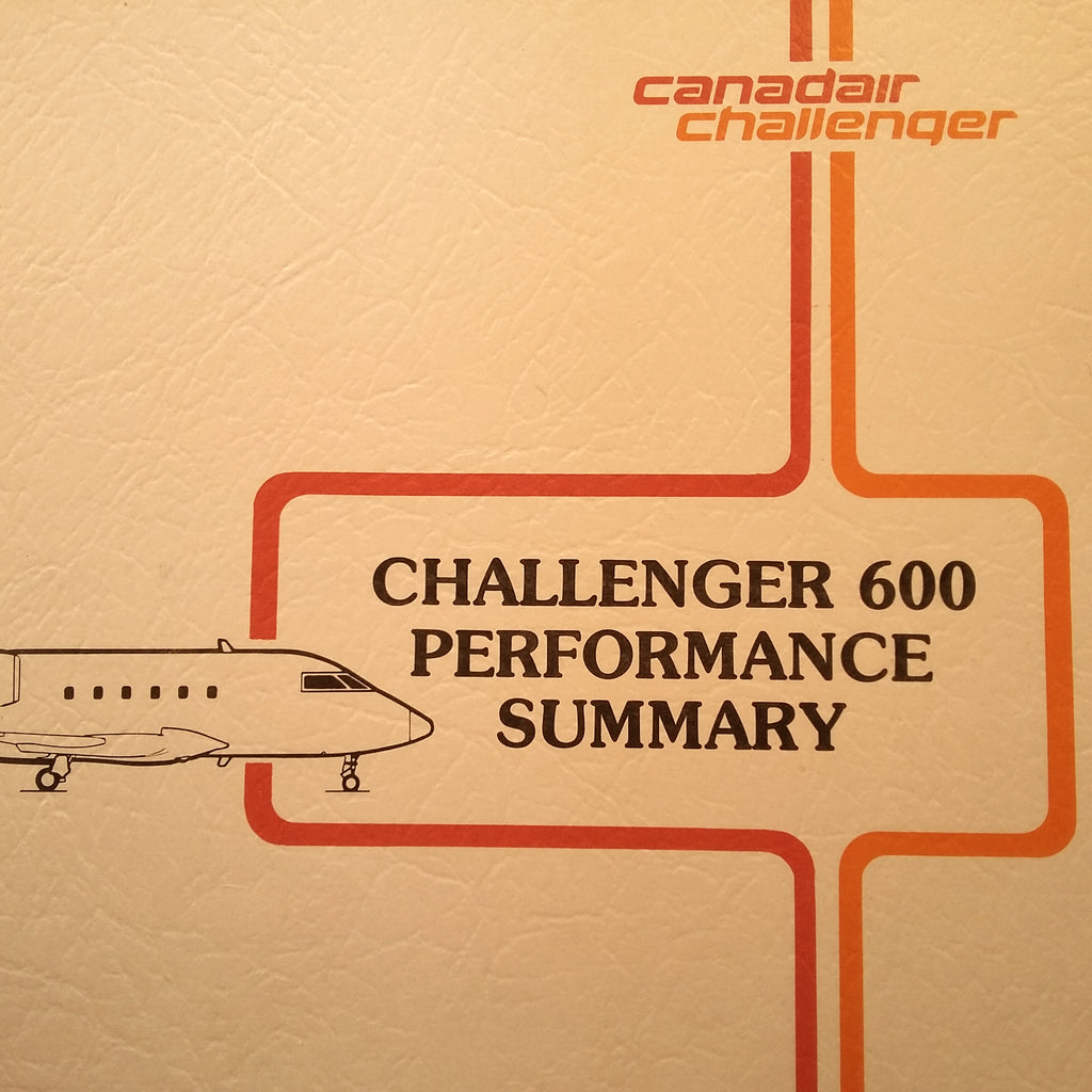 Canadair Challenger 600 Performance Summary Original Sales Brochure Booklet , 28 page, 8.5 x 11".
