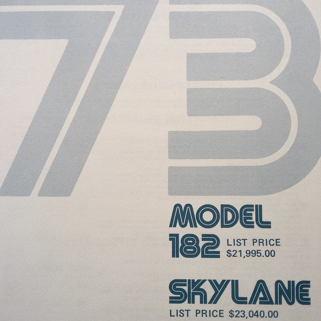 Original 1973 Cessna 182 Aircraft & Accessory Price List Brochure. 4 page, 5.5 x 8.5".