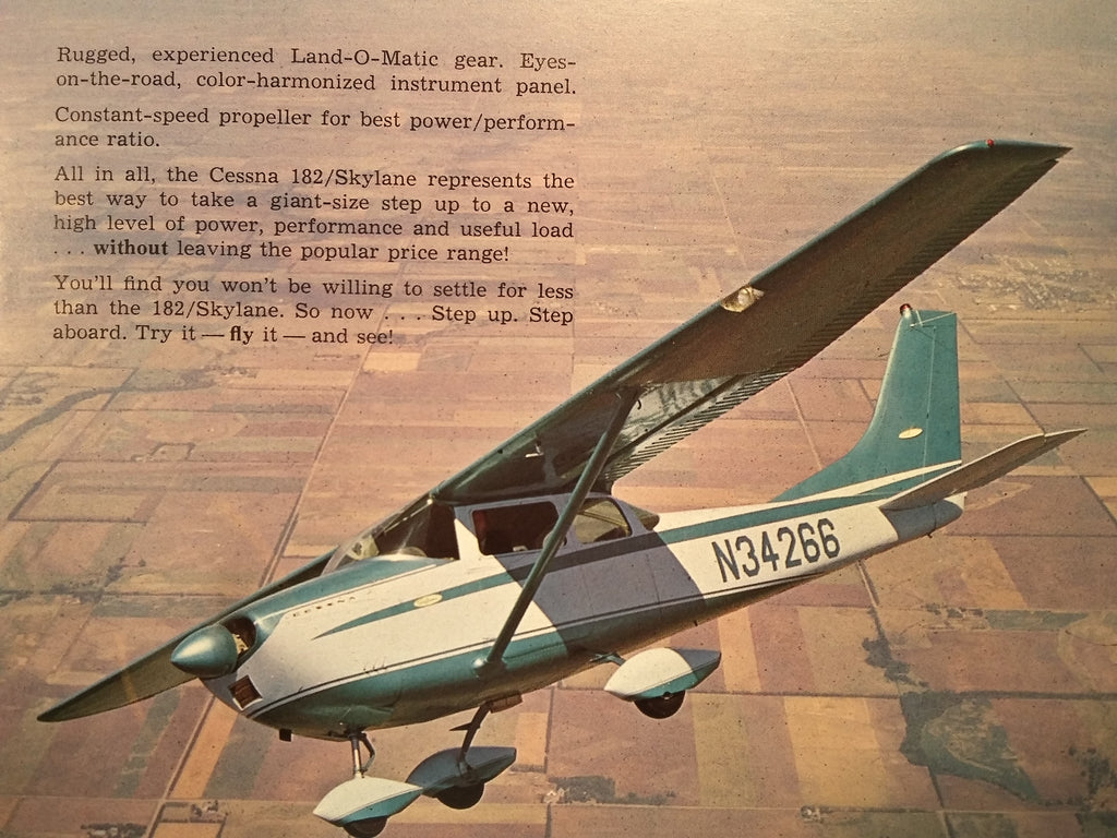 The 1982 Cessna Skylane Original Sales Brochure Quad-fold, 8.5 x 11'.