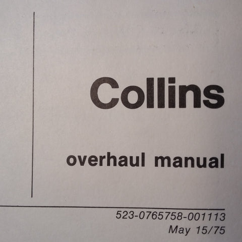 Collins 482-5158-010 aka Weston 9822 24 Overhaul Manual.  Circa 1975.