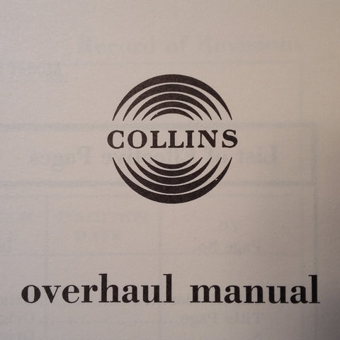 Collins 482-5009-00 aka Weston 9880 Type 7 Overhaul Manual.  Circa 1964. 1966.
