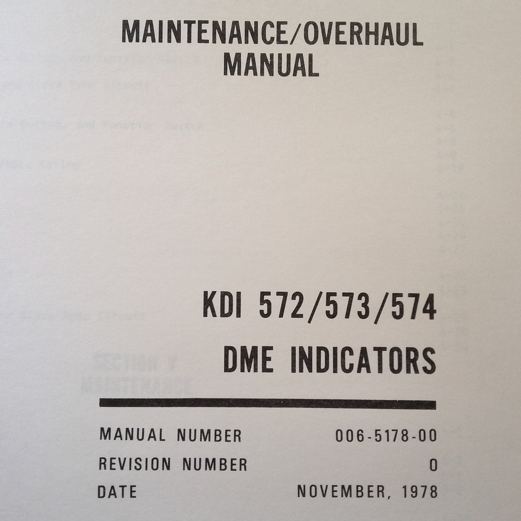 King KDI 572, KDI-573 & KDI-574 DME Indicators Service & Parts manual.