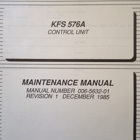 King KFS 576A Service manual.