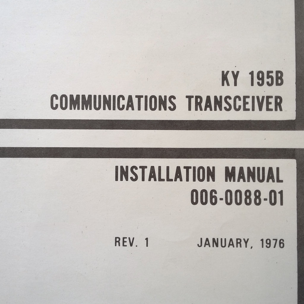 King KY-195B Comm Install Manual.