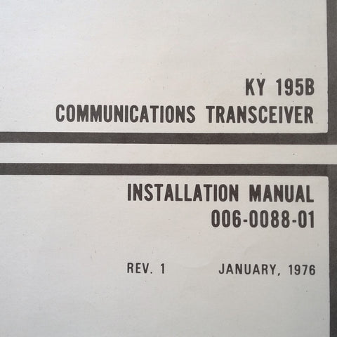 King KY-195B Comm Install Manual.