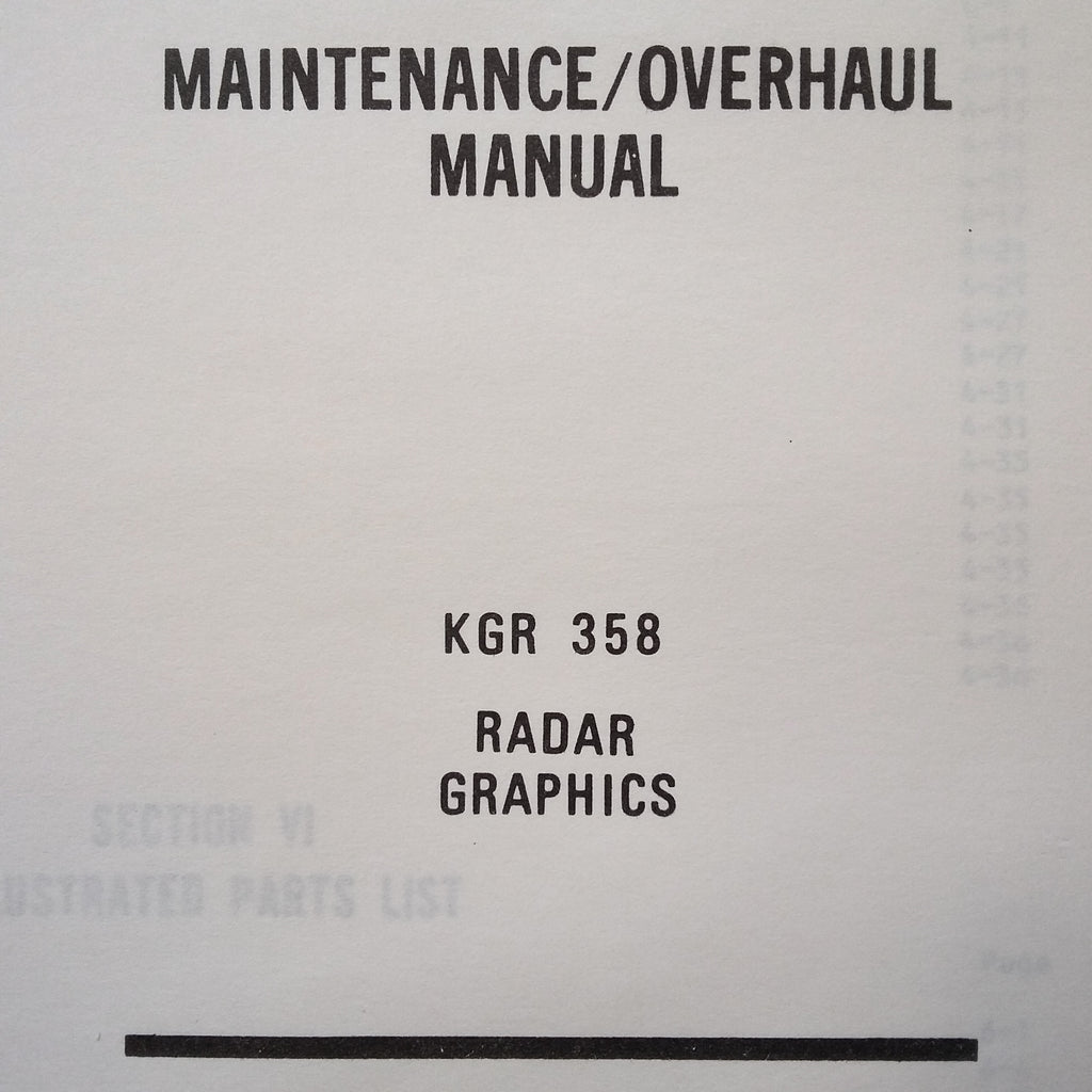 King KGR 358 Service manual.