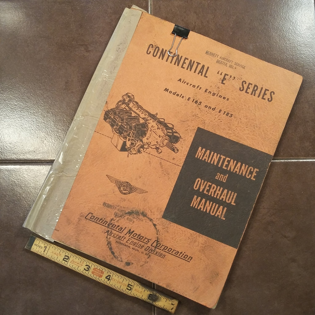 Continental E-165 and E-185 Service & Overhaul Manual.