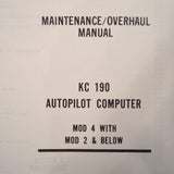 King KC 190 Autopilot Computer Mod 4 Service Manual.