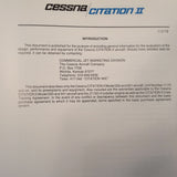 Cessna Citation II, 550/551 0128-0161 Specification & Description Booklet Manual.