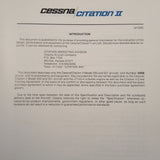 Cessna Citation II, 550/551 0456-0505 Specification & Description Booklet Manual.