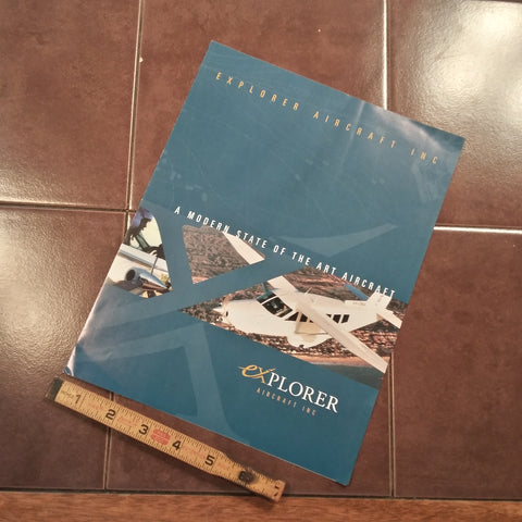 Original Explorer Aircraft 350R Sales Brochure, 4 page, 8.5 x 11".