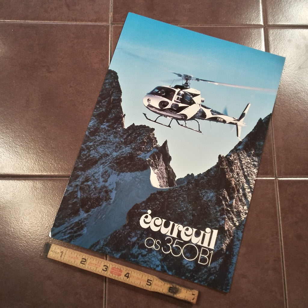 Original Aerospatiale Ecureuil AS350B1 Sales Brochure, Tri-fold, 8.25 x 11.5".