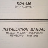 King KDA 430 Data Adapter Install manual.