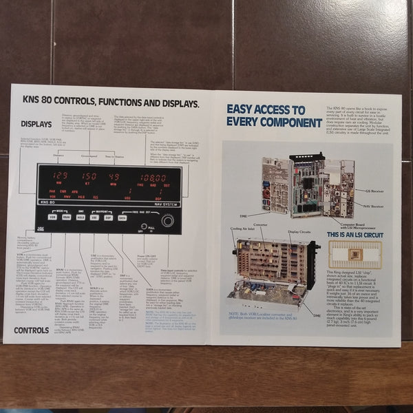 Original Bendix/King KNS80 Trifold Sales Brochure, 8.5 x 11". G's
