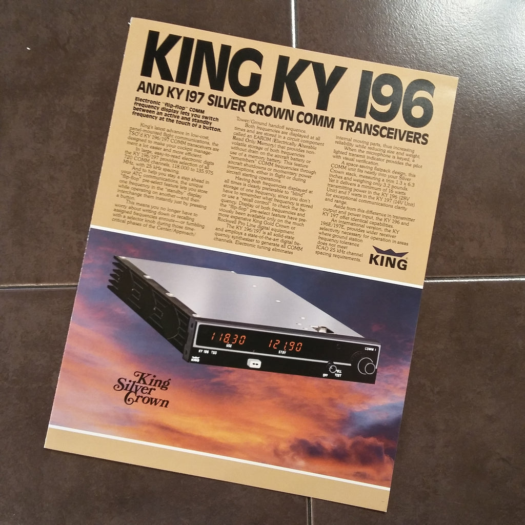 Original King KY-196/197 Sales Brochure, 4 page, 8.5 x 11".