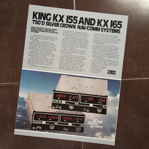 Original King KX-155 & KX-165 Sales Brochure, Tri-Fold, 8.5 x 11".