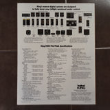 Original King KDM-706 & KDM-706A Sales Brochure, Tri-Fold, 8.5 x 11".