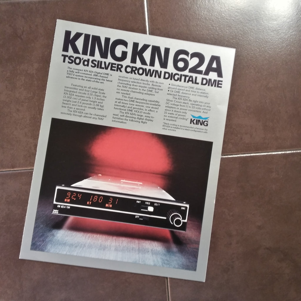 Original King KN 62A Sales Brochure, 4 page, 8.5 x 11".