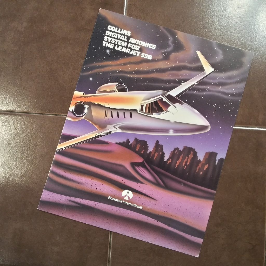 Original Collins Avionics in Learjet 55B Sales Brochure, 4 page, 8.5 x 11".