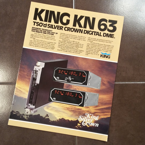 Original Bendix/King KN-63 DME Sales Brochure, 4 page, 8.5 x 11".