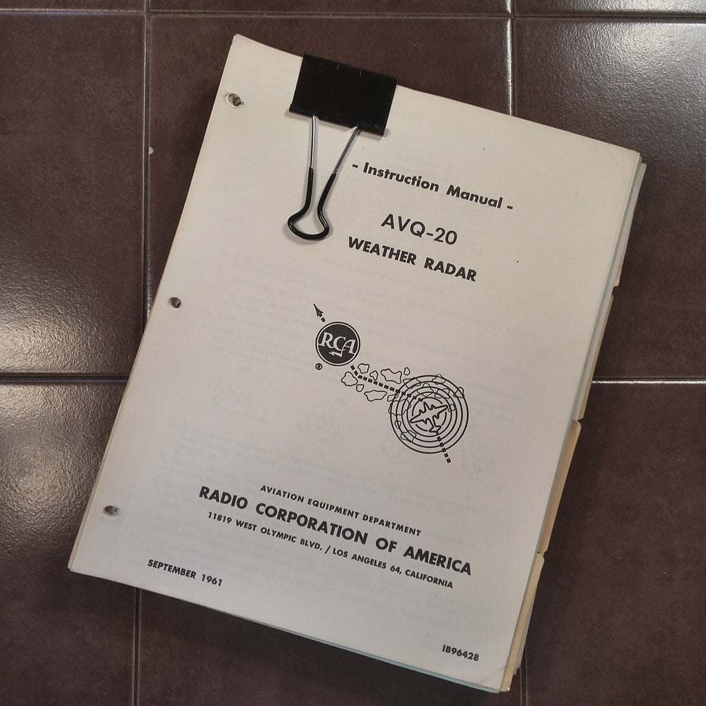 RCA AVQ-20 Radar Service & Parts Manual.