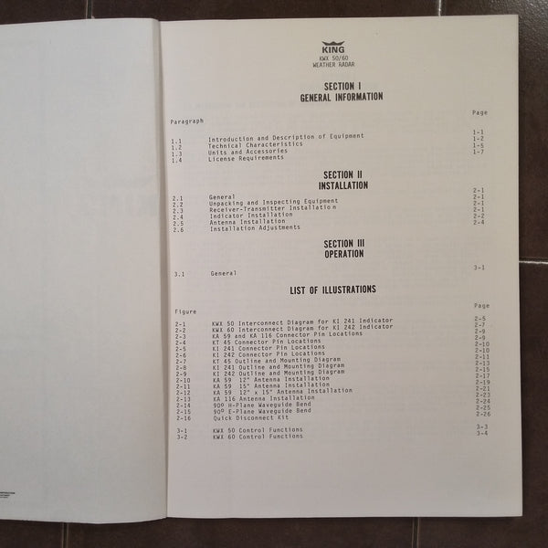 Kin Kl50 Guide Book King KWX 50 and KWX 60 install & operators manual. – G's Plane Stuff