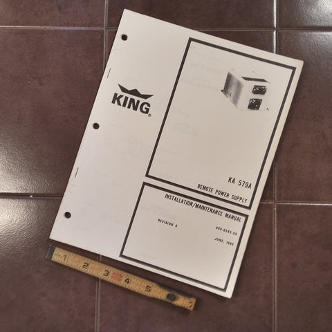King KA-579A Remote Power Pac Install, Service & Parts Manual.