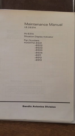 Bendix IN-831A Service & Parts Manual.