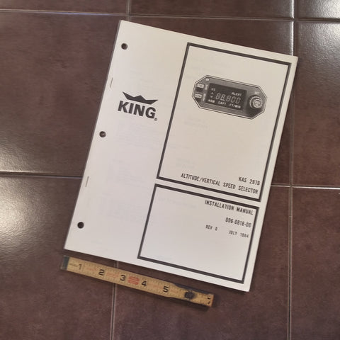 King KAS-297B Altitude Select Install Manual.