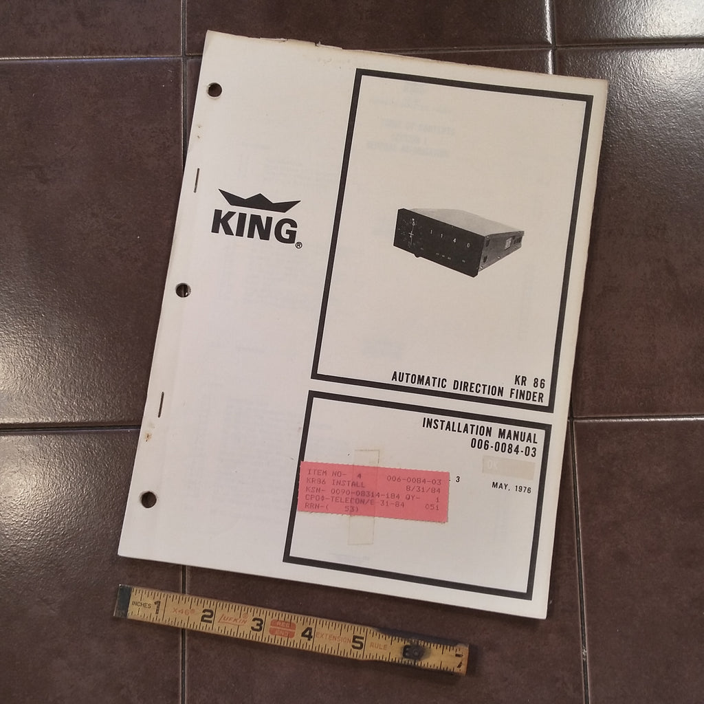 King KR 86 ADF Install & Operation Manual.