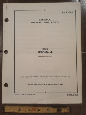 1958 Minneapolis-Honeywell Compensator FG1A-18 Overhaul Manual.