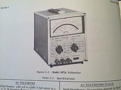 Hewlett Packard HP 427A Voltmeter Operating & Service Booklet.