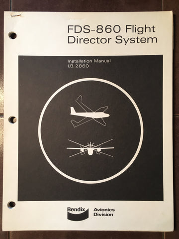 Bendix FDS-860  Flight Director System Install Manual, covers DH-861A, AD-862A, Vertical gyro 1978121-1 ,