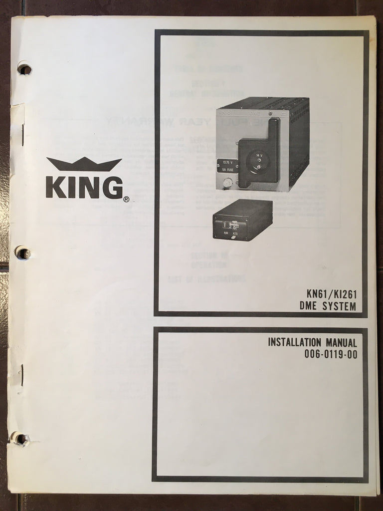 King KN-61 DME & KI-261 Indicator Install Manual.