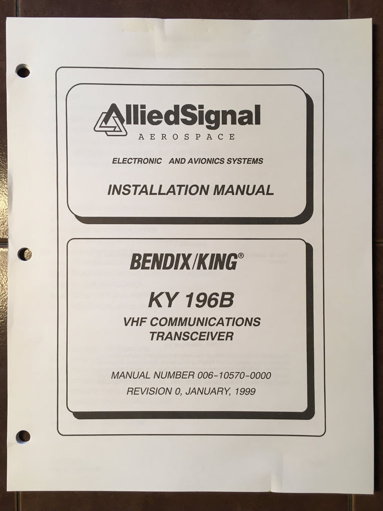 King KY 196B Install Manual.