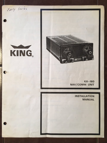 King KX 160 Nav Com Install manual. for sn 9,999 and below.