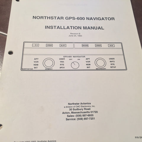 NorthStar GPS-600 Install Manual.