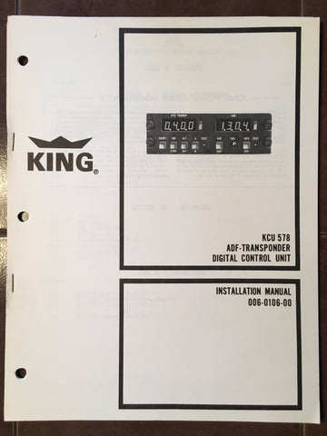 King KCU-578 ADF ATC Control Install Manual.