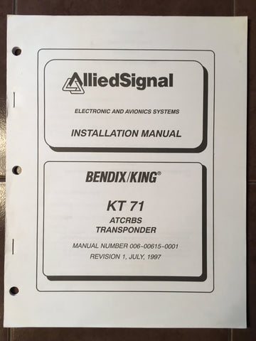 King KT-71 Transponder Install Manual.