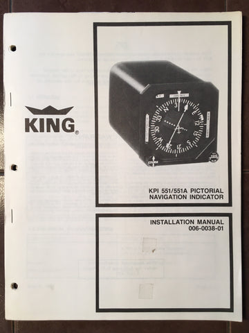 King KPI-551 & KPI-551A Pictorial Nav Indicator Install Manual.