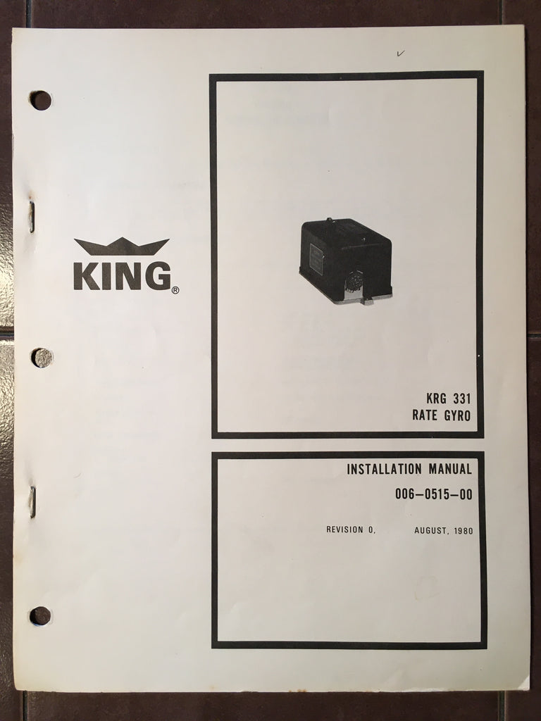 King KRG-331 Rate Gyro Install Manual.