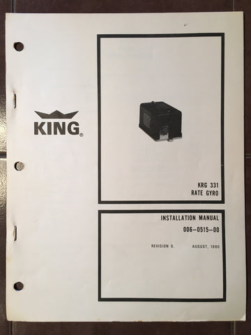 King KRG-331 Rate Gyro Install Manual.